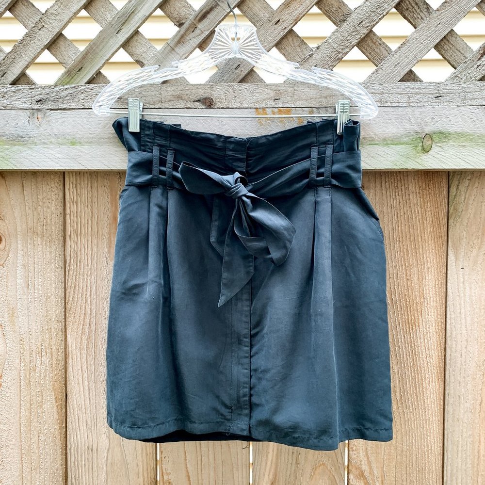 Black Paperbag Mini Skirt